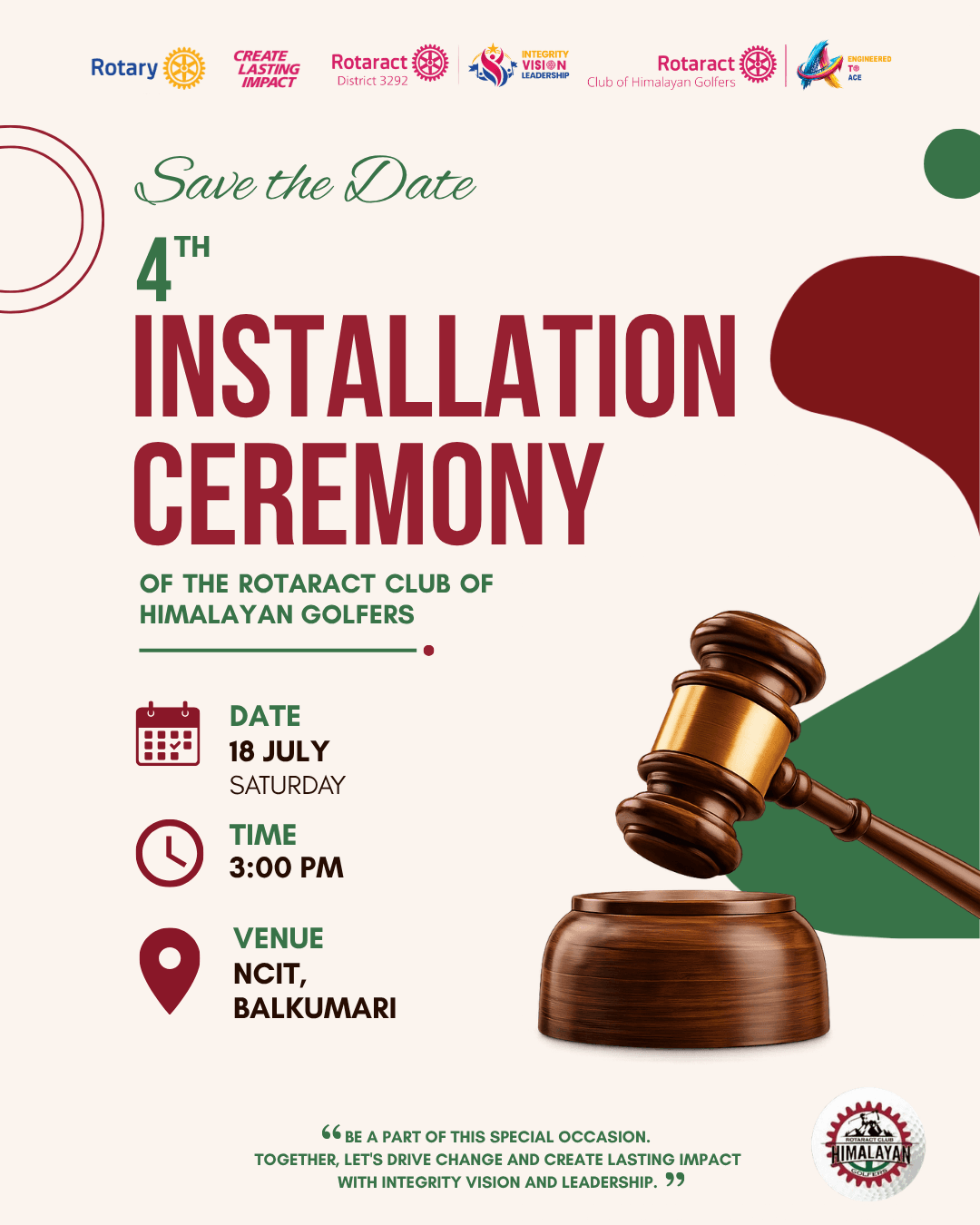4th Installation ceremony